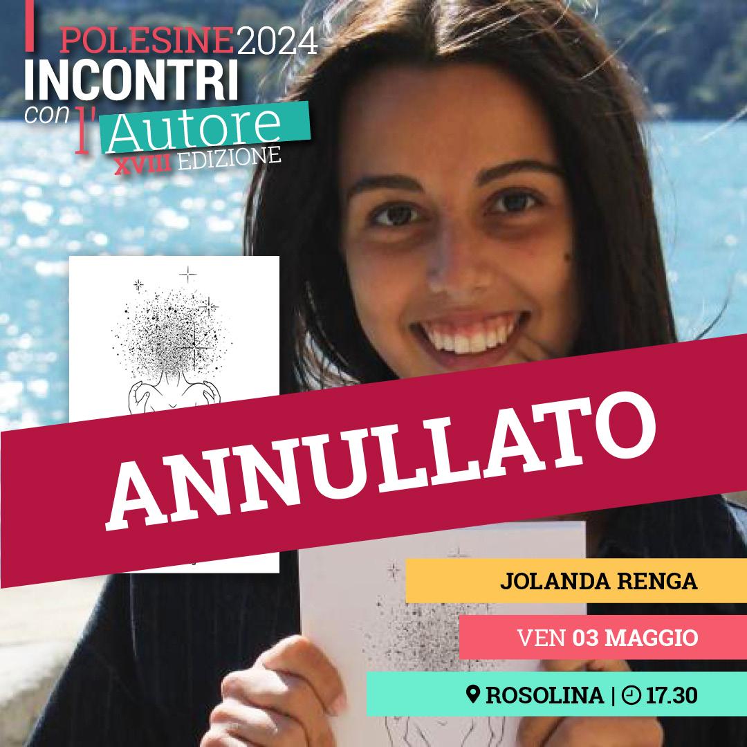 ANNULLATO Polesine Incontri con l'autore: JOLANDA RENGA 